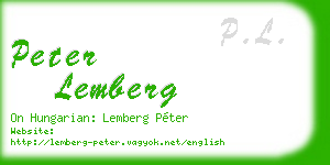 peter lemberg business card
